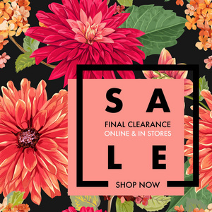 盛夏热带风情 花卉促销模板设计灵感